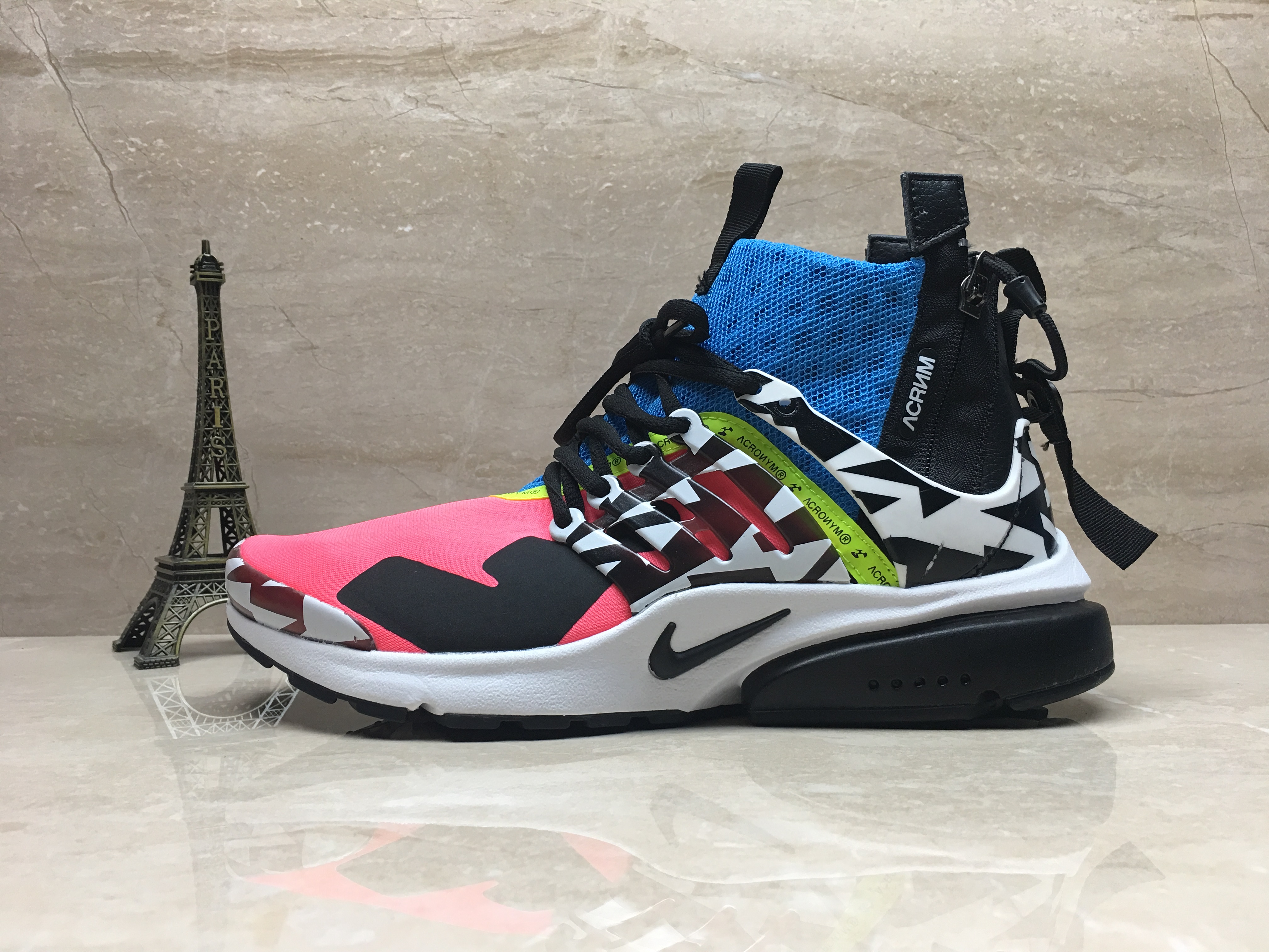 Acronym x Nike Air Presto Mid Black Pink White Blue Shoes